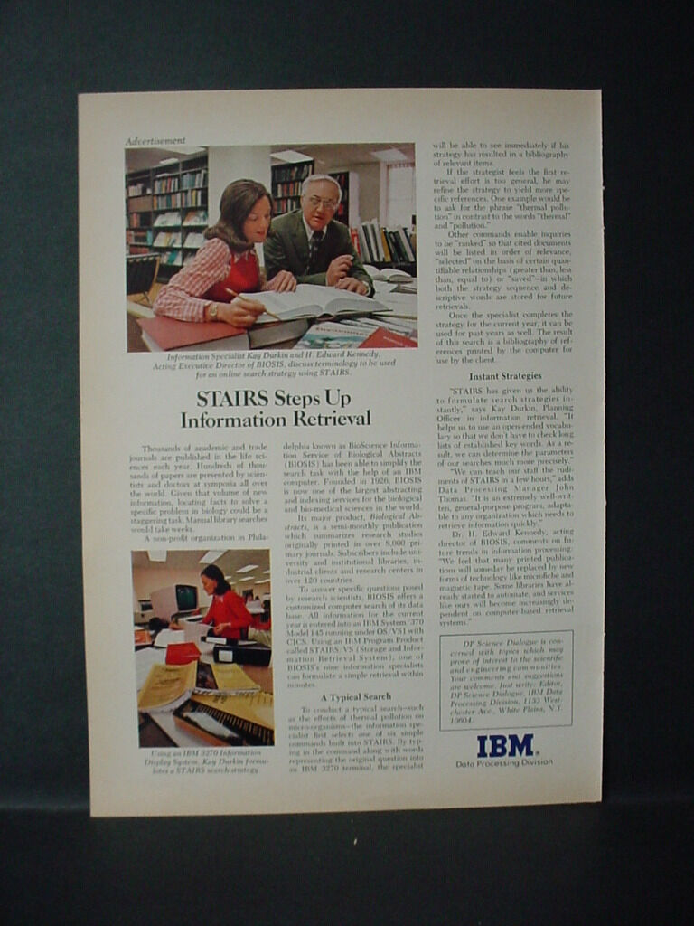 1975 IBM 3270 Information Display System Computer Vintage Print Ad 11366