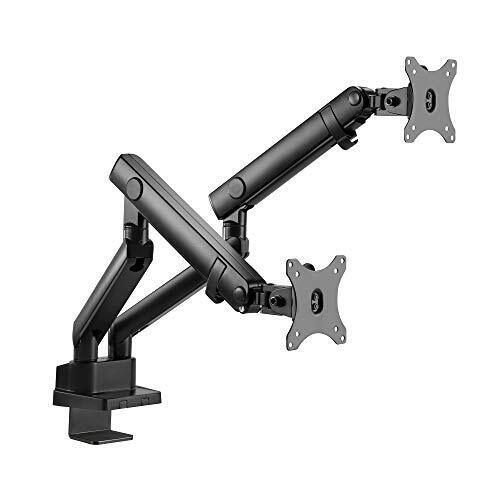 SIIG Aluminum Mechanical Dual Monitor Arm Mount - Height Adjustable Desk Mount f