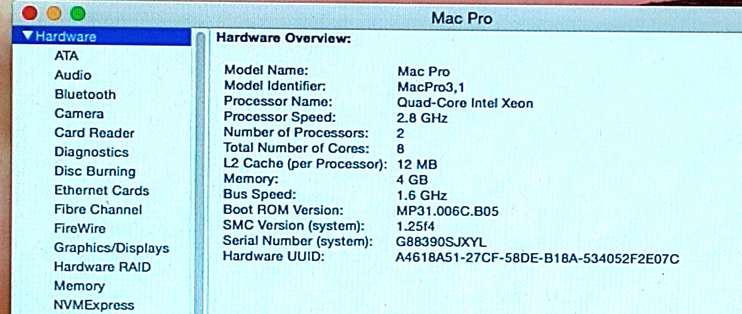 (3) 2008 Apple Mac Pro/2.8 + (1) Mac Pro/2.00X, Lot of 4, Pickup only, pls read