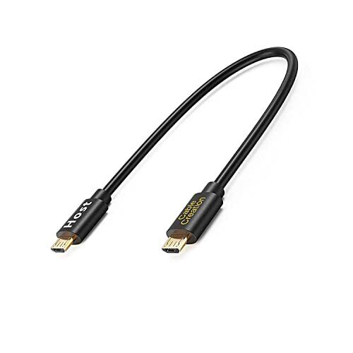 CableCreation Short Micro USB to OTG Cable 8inch, 0.66 Feet, Black 