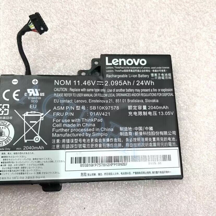 Genuine T480 Battery 01AV489 SB10K9757 ThinkPad  A475 A485 SB10K97578 01AV420
