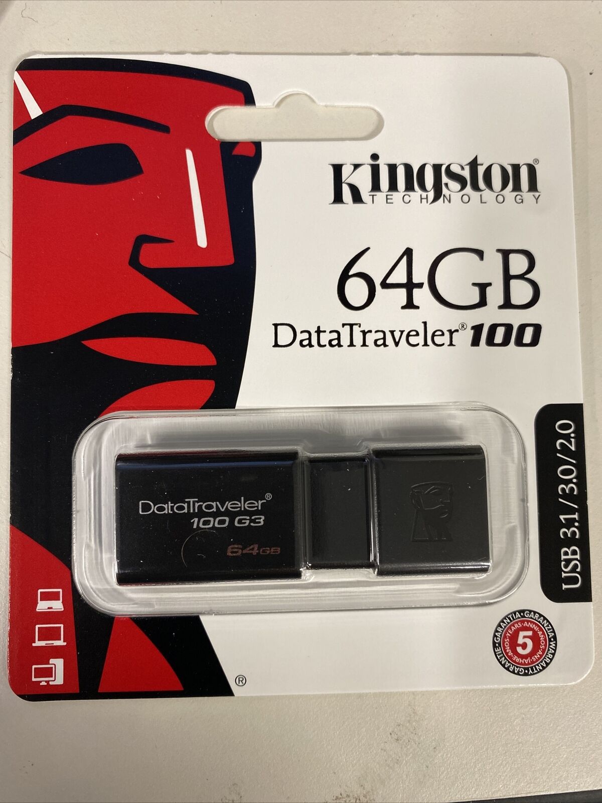 Kingston 64GB DataTraveler 100 G3 USB 3.0 USB Flash Drive DT100G3/64GB