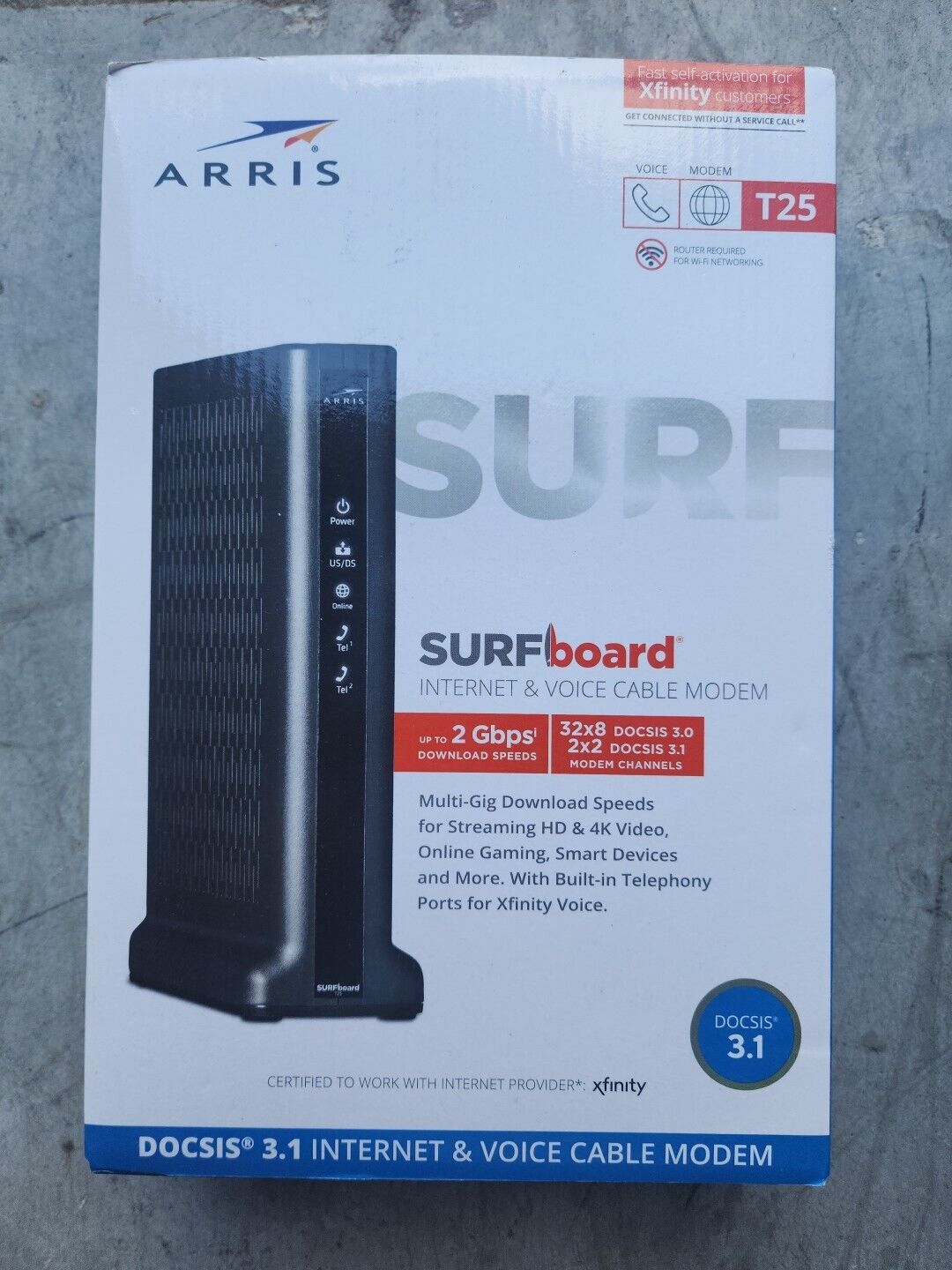 Mint ARRIS Surfboard T25 32x8 DOCSIS 3.1 Cable Modem Xfinity Internet & Voice