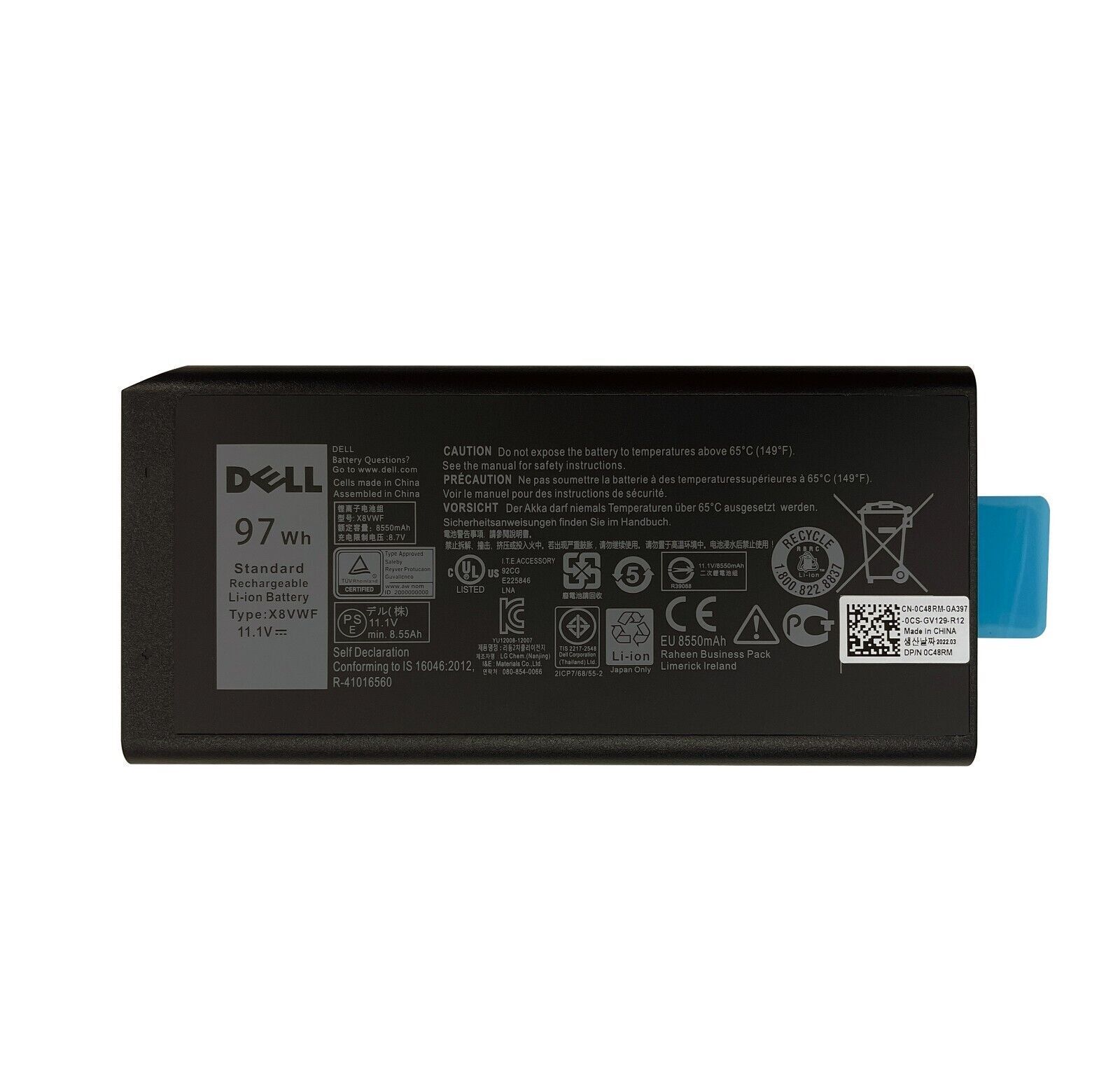 Genuine 97Wh X8VWF Battery for Dell Latitude 14 5404 7404 VCWGN 4XKN5 453-BBBE