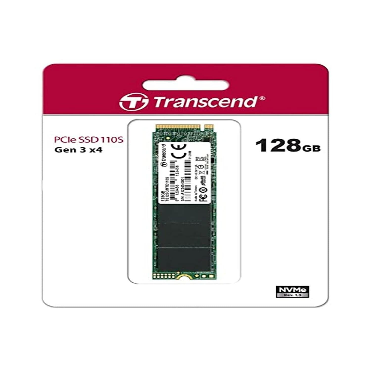 Transcend 128GB Nvme PCIe Gen3 X4 MTE110S M.2 SSD Solid State Drive TS128GMTE1