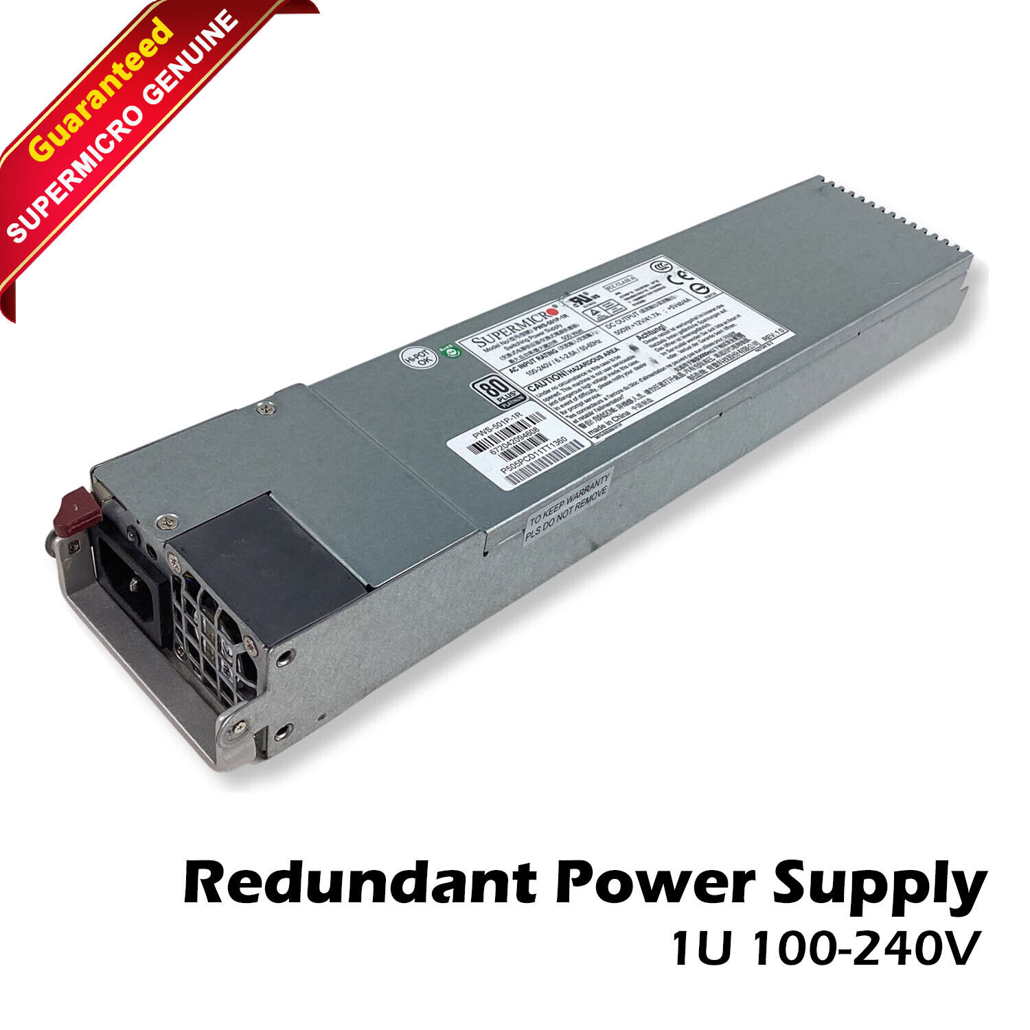 Genuine SuperMicro PWS-501P-1R 80 Plus Platinum 500W Redundant Power Supply