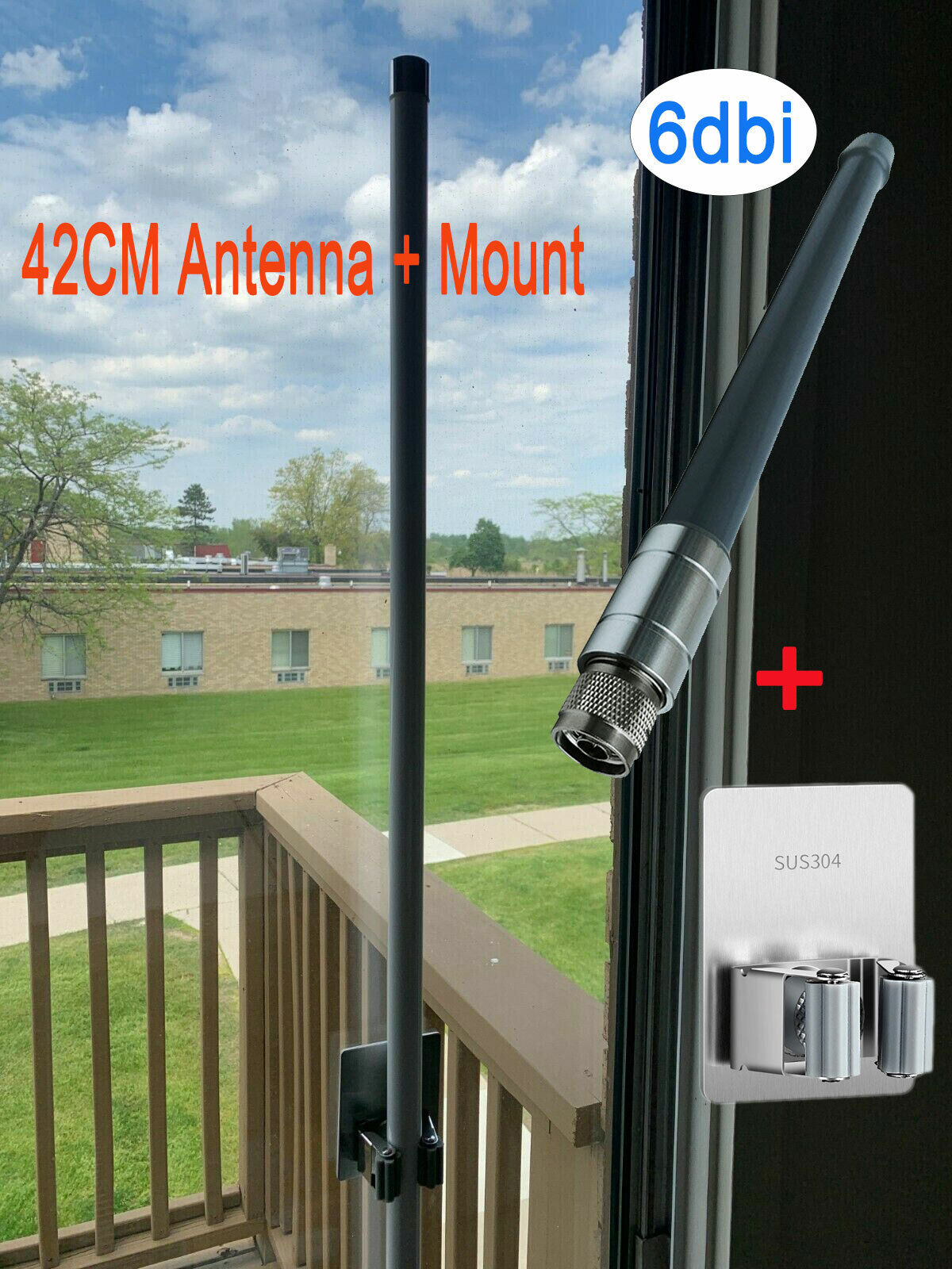 Helium Hotspot 42CM 6DBI 915Mhz Antenna & Wall Door Mount For RAK Nebra Bobcat