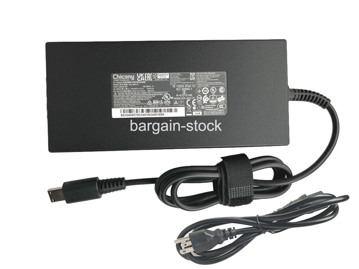 Chicony 20V 14A 280W AC Adapter Charger For MSI Raider GE76 12UGS-201 A18-280P1A