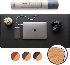 User Nordik Cork Leather Desk Mat Cable Organizer Pebble Black 35 X 17 Mouse Mat picture
