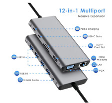 USB Type C USB Hub Multi Ports Ethernet Card Reader HDMI HDTV VGA Audio Adapter picture