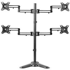 Quad LCD Monitor Mount Fully Adjustable Desk Stand | For 4 Screens 17