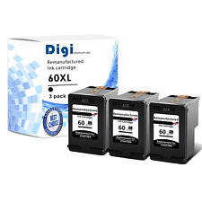 3PK CH641W 60XL Black Ink Cartridge for HP ENVY 111 e-All-in-One - D411d ENVY120 picture