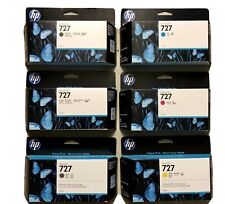New Genuine OEM Factory Sealed HP 727 Set of 6 Inkjet Cartridges 130ml 2019-2020 picture