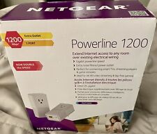 Netgear PLP1200-100PAS Powerline 1200 & Extra Outlet w/ Ethernet Cables PC Apple picture