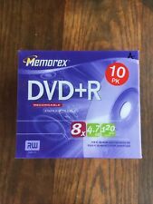 Memorex DVD+R 10 pack 4.7 GB/120 Minutes/8x recordable NEW SEALED picture