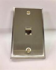 2 Port PLUGSTERS Cat 8 Wall Plate Stainless Steel Single Gang Network Shielded picture