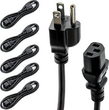 5 Pack of 6 foot 18/3 SVT NEMA 5-15P to IEC 320 C13 Replacement cords picture
