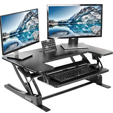 VIVO Black Height Adjustable Standing Desk Monitor Riser Tabletop Sit to Stand picture