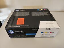 Sealed Genuine HP 202X LaserJet Pro, Toner Cyan, Magenta, Yellow,Set of 3 toners picture