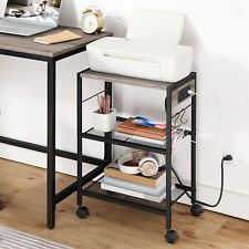Printer Stand Mobile Printer Table Rolling Cart w/ Power Outlets and USB Ports picture