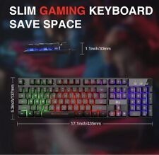 Rii RK100+ Mixed Color LED Backlit Multimedia Gaming Keyboard picture