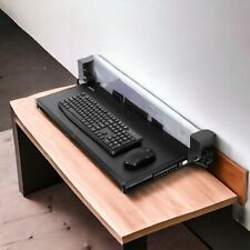 VIVO Heavy Duty ￼Clamp-On Computer Keyboard Mouse Tray Roller Slider Under Desk picture