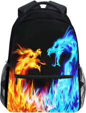 Red Blue Fire Dragon School Laptop Backpack Galaxy Teens Girls Boys  picture