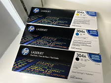 Genuine OEM HP 304A Toner Set Black Yellow Cyan 3 Pack NEW picture