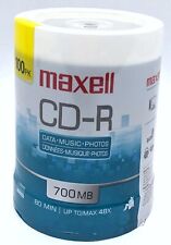 Maxell CD-R 48X Recordable Media 100 Pack Spindle 700MB/80-Minutes - NEW SEALED picture