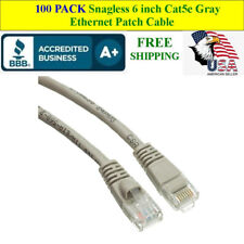 100 PACK 6 In Cat5e Gray Network Ethernet Patch Cable Computer LAN 1 Gbps 350MHz picture