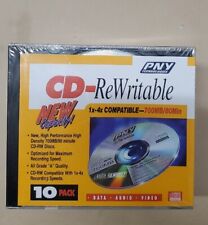 CD-RW Recordable Disc - PNY Blank Discs 10 Pack High Performance 700MB New.  picture
