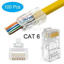 100pcs RJ45 Pass Through Modular Plug Network Cable Connector End 8P8C CAT6 CAT5 picture