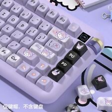 Cute Kuromi Devil Purple Black MDA Keycaps For Mechanical Keyboard 138/158 Keys picture