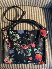 Merona Cross Body Navy Floral Lined Computer Bag  picture