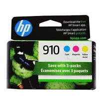 Genuine HP 910 Tri-Color Ink Cartridges 1 each: Cyan|Magenta|Yellow Exp:11/2023 picture