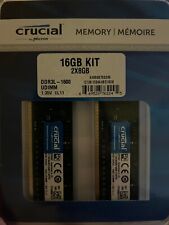 Crucial CT2KIT102464BD160B 16GB Kit (2 x 8 GB) - DDR3L UDIMM - (NEVER OPENED) picture