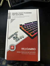 HK Gaming Double Shot Shine Through Pudding PBT Keycaps Pink, Used, picture