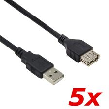 5 PACK 10FT USB 2.0 Repeater Extension Extender Type-A Male to Female Cable Cord picture
