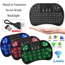 Wireless Mini Keyboard RGB Backlit Remote Control Touchpad  For PC TV Xbox PS LP picture