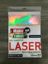 10 A4 PRINTED Premium HOLOGRAPHIC LASER Printable PP Film Sticker Sheets picture