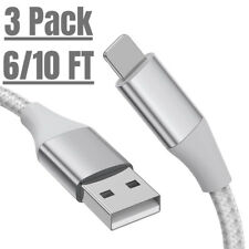 3X 6/10FT Braided USB Fast Charging Data Sync Charger Cable Cord For iPhone iPad picture
