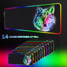 RGB Gaming Mouse Pad RGB Cool Animal LED Mousepad 14 Light Modes Soft Non-Slip  picture