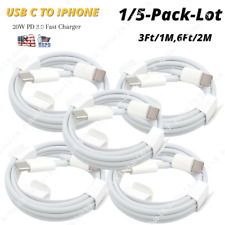 1-5X 20W USB-C to iPhone Cable Lot PD Fast Charger For iPhone 14 13 12 11 iPad 8 picture