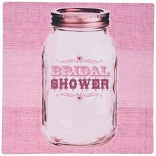 3dRose 8 x 8 x 0.25in Mouse Pad, Country Rustic Mason Jar Pink Bridal Shower picture