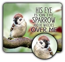 Christian Religious Sparrow - Mouse Pad + Coaster - 1/4