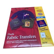 Avery Dark Fabric Transfers for Inkjet Printers 8 1/2 x 11 - 5/Pack 3279 picture