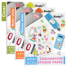 Lot Koala Sublimation Sticker Paper Waterproof Glossy White/Matte White /Clear picture