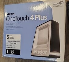 Maxtor One Touch 4 Plus External Hard Drive 1000 GB/1 TB W/ Power Supply & CD picture