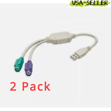 2 pack USB to Dual PS/2 PS2 Adapter Converter for Mouse and Keyboard picture