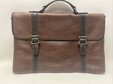 Vintage  FOSSIL Leather Attache Briefcase Laptop Retail $220 *No Shoulder Strap picture
